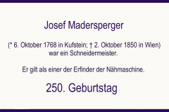 250 Jahre - GEBURTSTAG - JOSEF MADERSBERGER (Bilder des Monats-Oktober 2018)